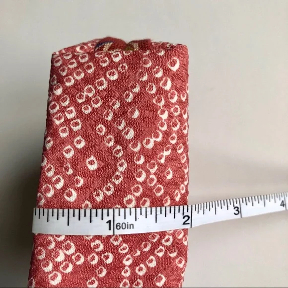 NEW Japanese Coin Purse Pouch Bag Floral Bamboo Print Handmade Small NWOT - Picture 8 of 12